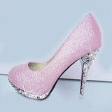 Bridal Evening Party Crystal Red Bottom High Heels