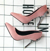 Sexy Metal Heel  Suede Leather