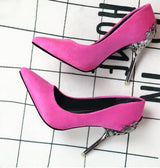 Sexy Metal Heel  Suede Leather