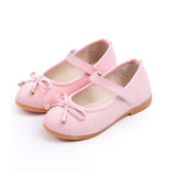PU Leather Bow Kids Shoes