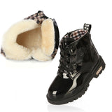 PU Leather  Lace Up Hi-Top Boots