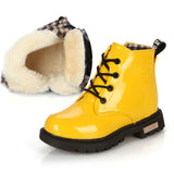 PU Leather  Lace Up Hi-Top Boots