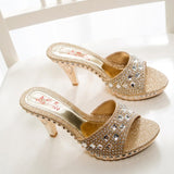 Rhinestone High Heel Sandals