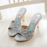 Rhinestone High Heel Sandals