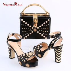 High Heel Sapato Feminino Italian Shoe With Matching Bag