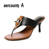 Aercourm Leather Sandals Heels