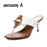 Aercourm Leather Sandals Heels
