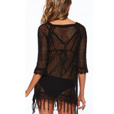 Black Sexy Bikini Beach Cover-up Swimsuit Covers up Bathing Suit Summer Beach Wear Pareo Swimwear Mesh Beach Dress Tunic Robe