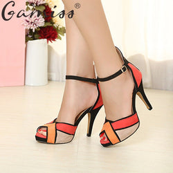 Gamiss High Heels Sandals Peep Toe