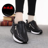 Women Shoes New 2016 Autumn Winter Leather Shoes Woman Breathable Casual Shoes Korean Fashion 3 Color Zapatos Mujer Size 35-40