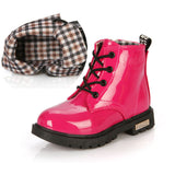 PU Leather  Lace Up Hi-Top Boots