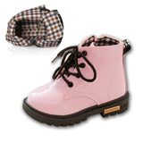PU Leather  Lace Up Hi-Top Boots