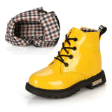 PU Leather  Lace Up Hi-Top Boots