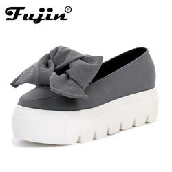 FUJIN Flats Fashion Bow Creepers