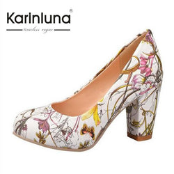 Flowers Printed Woman Heels