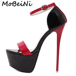 MoBeiNi red white Ultra High Heel