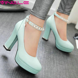 VINLLE 7 Ankle Strap High Heel
