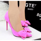 Women  High Heels Sexy Bow Pointed Toe
