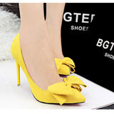 Women  High Heels Sexy Bow Pointed Toe