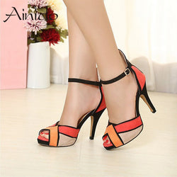 Peep-Toe Pumps Sexy Thick High Heels