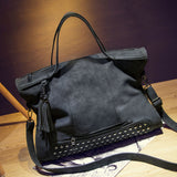 Bolish Rivet Nubuck Leather Women Bag