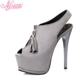Nysiani Peep Toe High Heels Thin Platform
