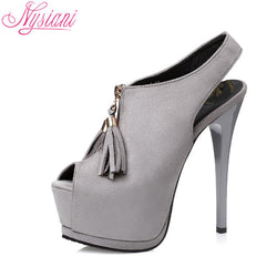 Nysiani Peep Toe High Heels Thin Platform
