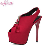 Nysiani Peep Toe High Heels Thin Platform