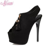 Nysiani Peep Toe High Heels Thin Platform