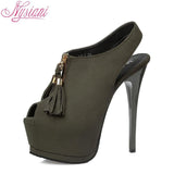 Nysiani Peep Toe High Heels Thin Platform