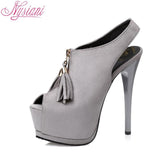 Nysiani Peep Toe High Heels Thin Platform