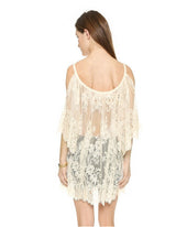 Sexy Beach Wear Crochet Lace up Sheer slip Dress