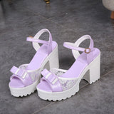VTOTA 2017 Fashion Woman Sandals Flatform Women Summer Shoes Open Toe Sandals Thick Heel High Heels Shoes Bowtie Women Shoes 258