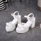 VTOTA 2017 Fashion Woman Sandals Flatform Women Summer Shoes Open Toe Sandals Thick Heel High Heels Shoes Bowtie Women Shoes 258