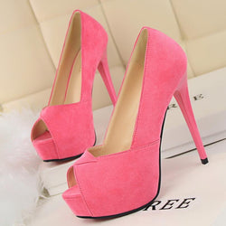 {D&H} High Heels Women's Pumps  Open Toe Platforms