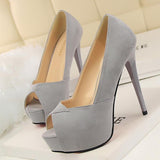 {D&H} High Heels Women's Pumps  Open Toe Platforms