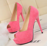 {D&H} High Heels Women's Pumps  Open Toe Platforms