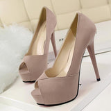 {D&H} High Heels Women's Pumps  Open Toe Platforms