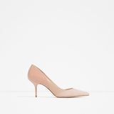 {D&H} Flock & PU Patchwork Office Lady High Heel