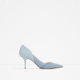 {D&H} Flock & PU Patchwork Office Lady High Heel