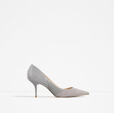 {D&H} Flock & PU Patchwork Office Lady High Heel
