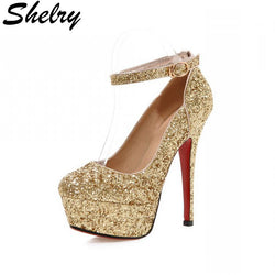 Round Toe Ankle Straps High Heel