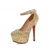 Round Toe Ankle Straps High Heel