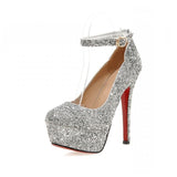 Round Toe Ankle Straps High Heel
