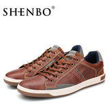 SHENBO Brand New Style Retro Style Men Shoes, High Quality Lace Up Men Casual Shoes