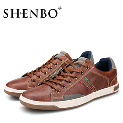 SHENBO Brand New Style Retro Style Men Shoes, High Quality Lace Up Men Casual Shoes