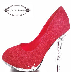 Bridal Evening Party Crystal Red Bottom High Heels