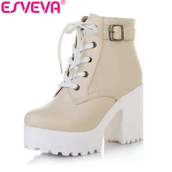 ESVEVA Lace-Up Sexy Women Boots